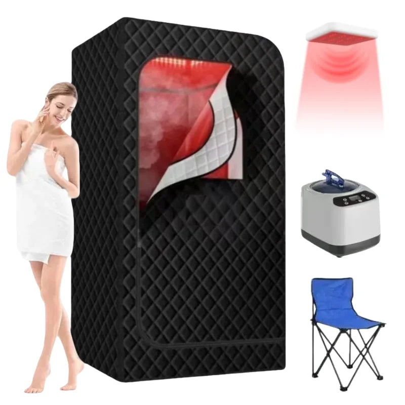 Portable Infrared Sauna with Red Light Therapy - Home Steam Spa