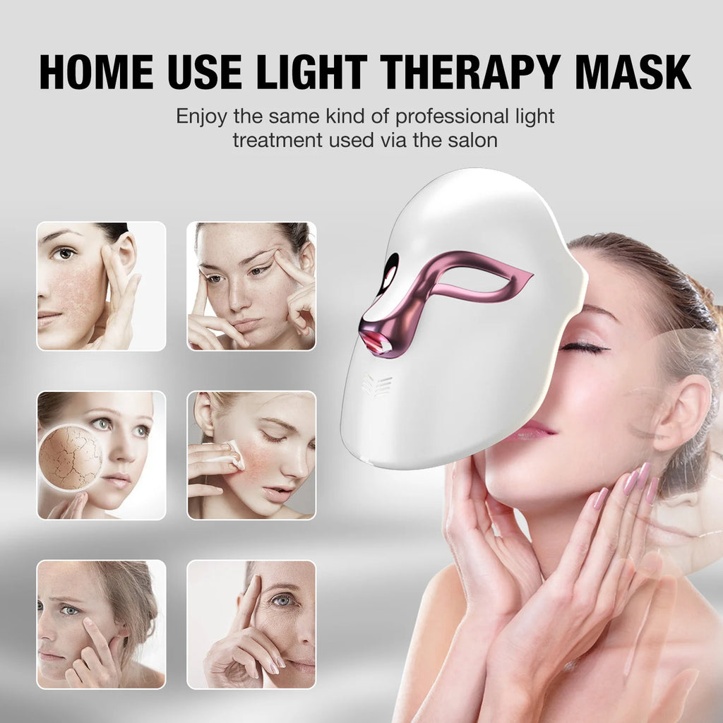 USB Standing Face Therapy Red Light Facial Mask Household Infrared Skin Whitening Wrinkle Remover for Acne Treatment Led Mask