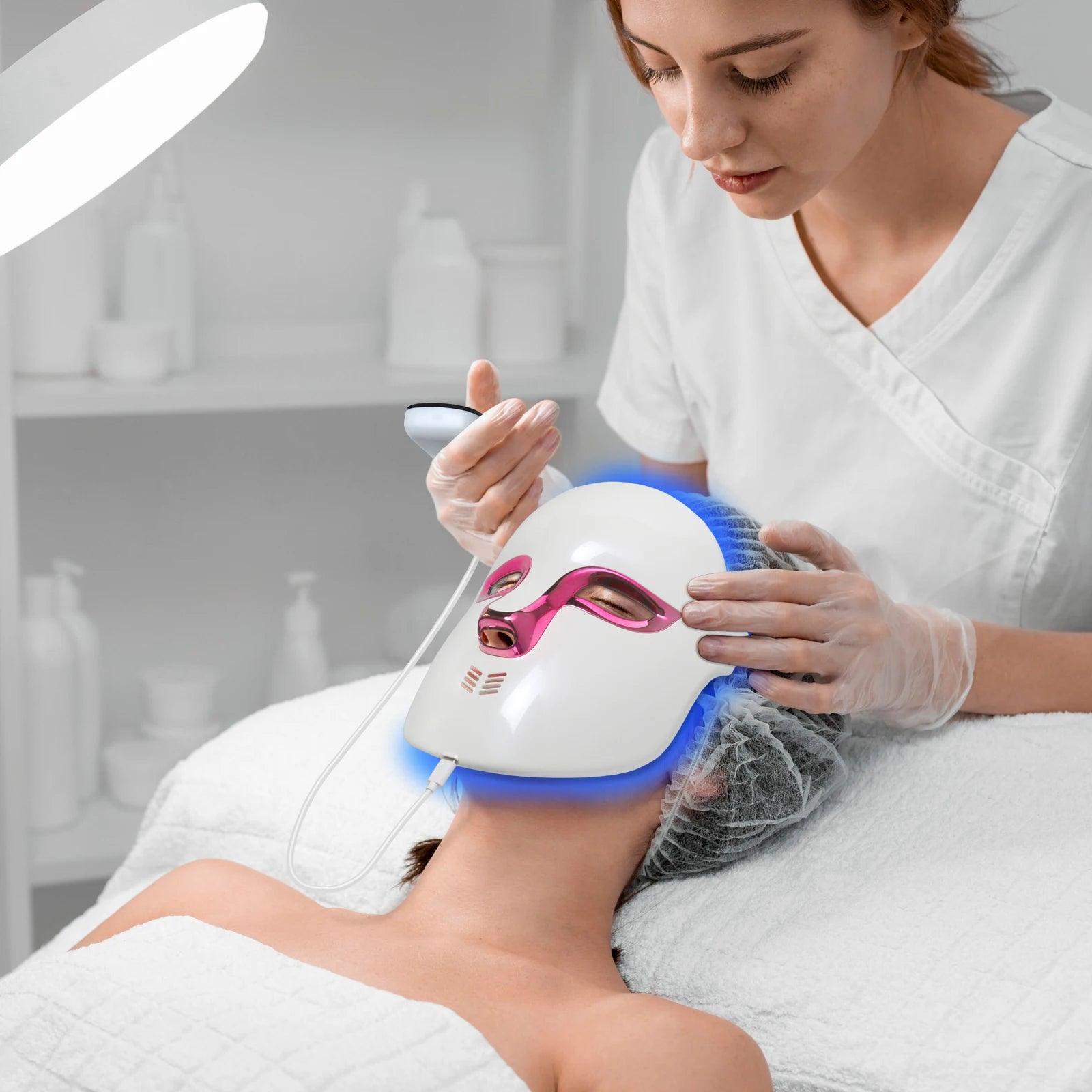 USB Standing Face Therapy Red Light Facial Mask Household Infrared Skin Whitening Wrinkle Remover for Acne Treatment Led Mask