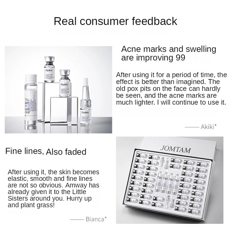 Facial Repair Lyophilized Powder Set Shrink Pore Moisturizing Anti-Wrinkle Anti Aging Whiten Peptide Nicotinamide Brighten Serum