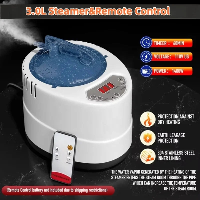 Portable Infrared Sauna with Red Light Therapy - Home Steam Spa