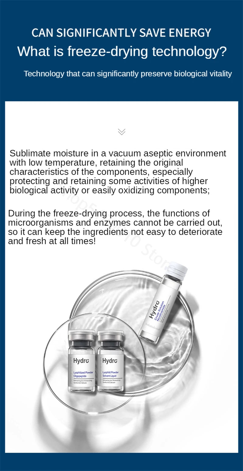 Facial Repair Lyophilized Powder Set Shrink Pore Moisturizing Anti-Wrinkle Anti Aging Whiten Peptide Nicotinamide Brighten Serum