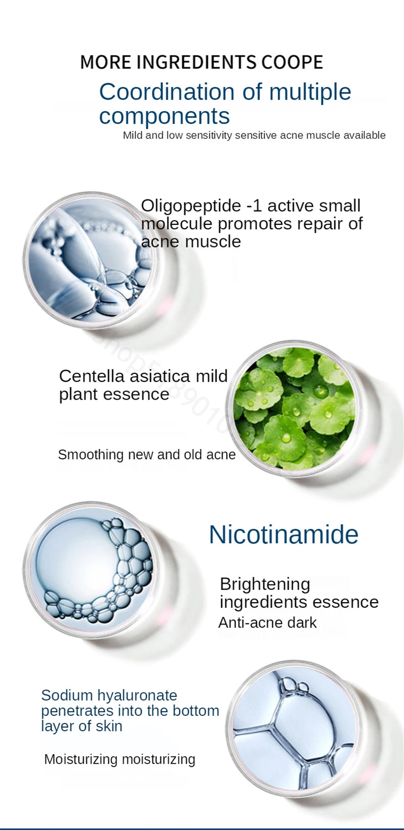 Facial Repair Lyophilized Powder Set Shrink Pore Moisturizing Anti-Wrinkle Anti Aging Whiten Peptide Nicotinamide Brighten Serum