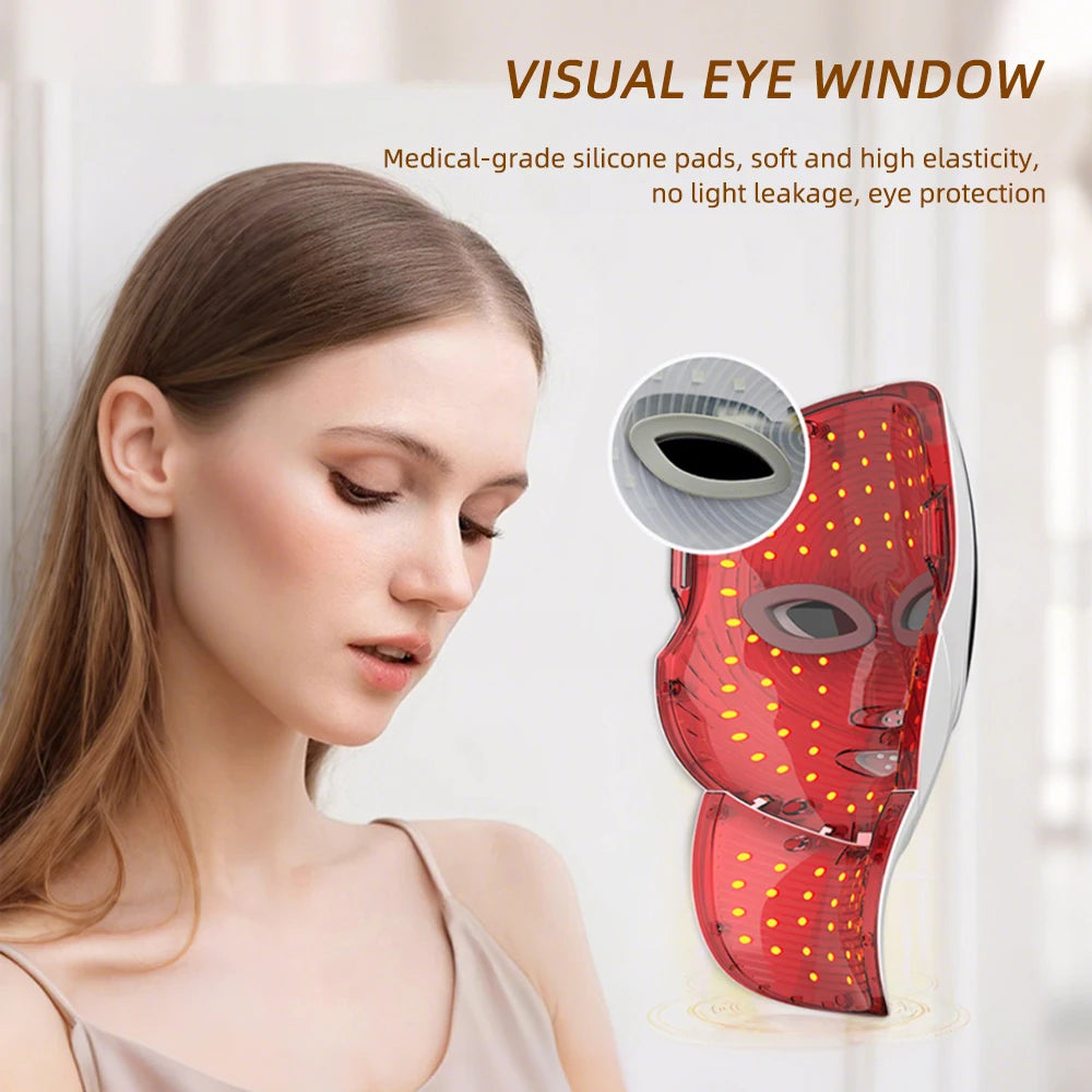 7 Colors LED Face Neck Mask Rechargeable LED Photon Beauty Mask Machine Facial Lifting Skin Care Tool