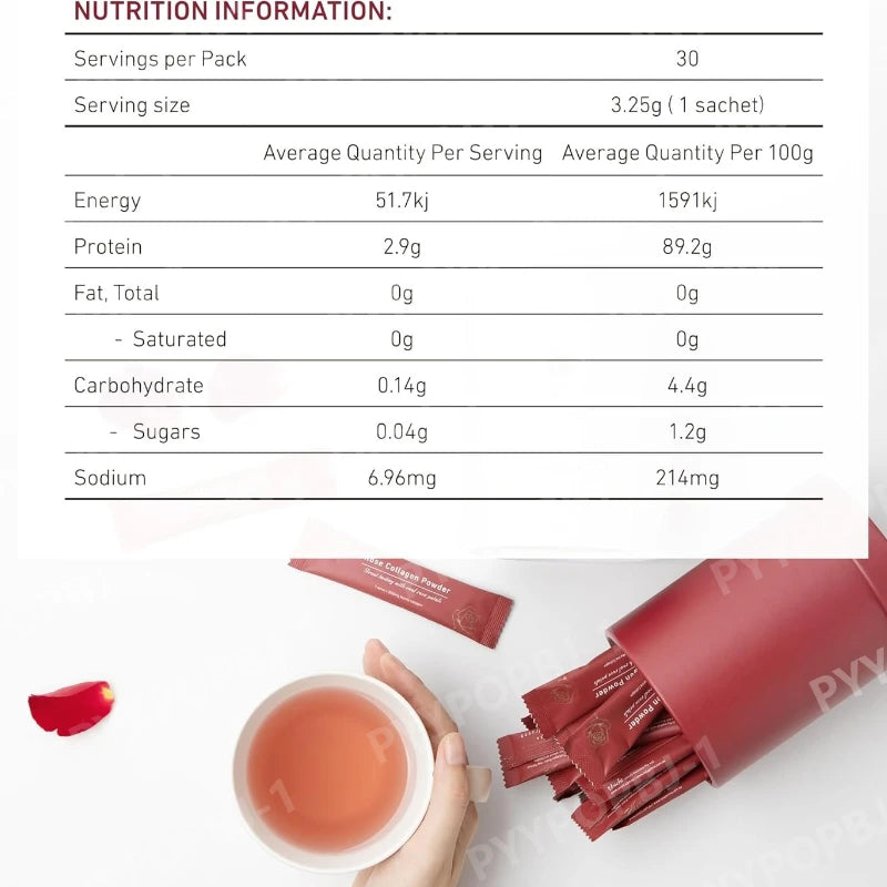 Rosehip Whitening Capsules Extract 1500mg with Marine Collagen Supports Skin Health Elasticity Daily Health Supplements