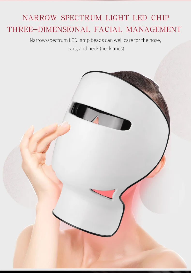 Led phototherapy facial skincare and beauty 7-color mask facial care anti-aging