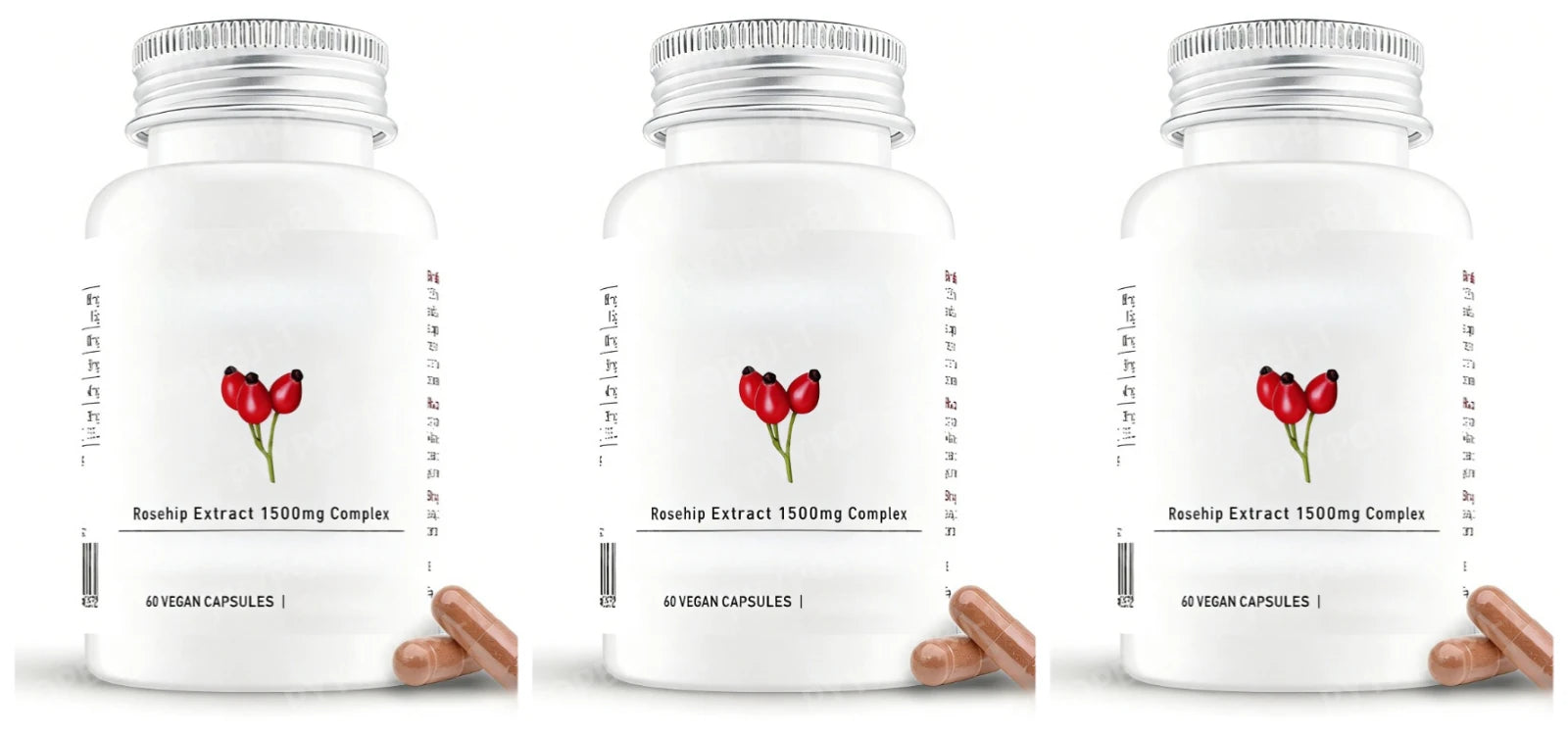 Rosehip Whitening Capsules Extract 1500mg with Marine Collagen Supports Skin Health Elasticity Daily Health Supplements