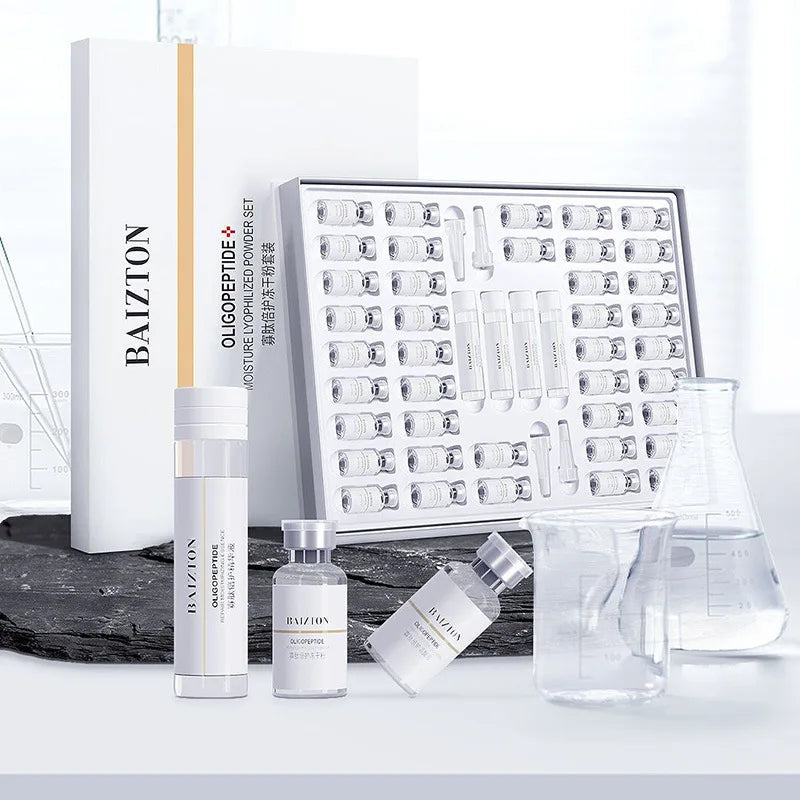 Facial Repair Lyophilized Powder Set Shrink Pore Moisturizing Anti-Wrinkle Anti Aging Whiten Peptide Nicotinamide Brighten Serum