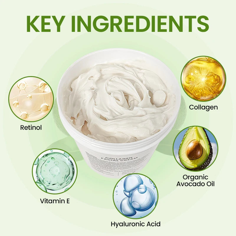 1kg Large Jar Of Collagen Cream Body Lotion Face Moisturizer Vitamin E Skincare Moisturizing Collagen Lotion Factory Wholesale