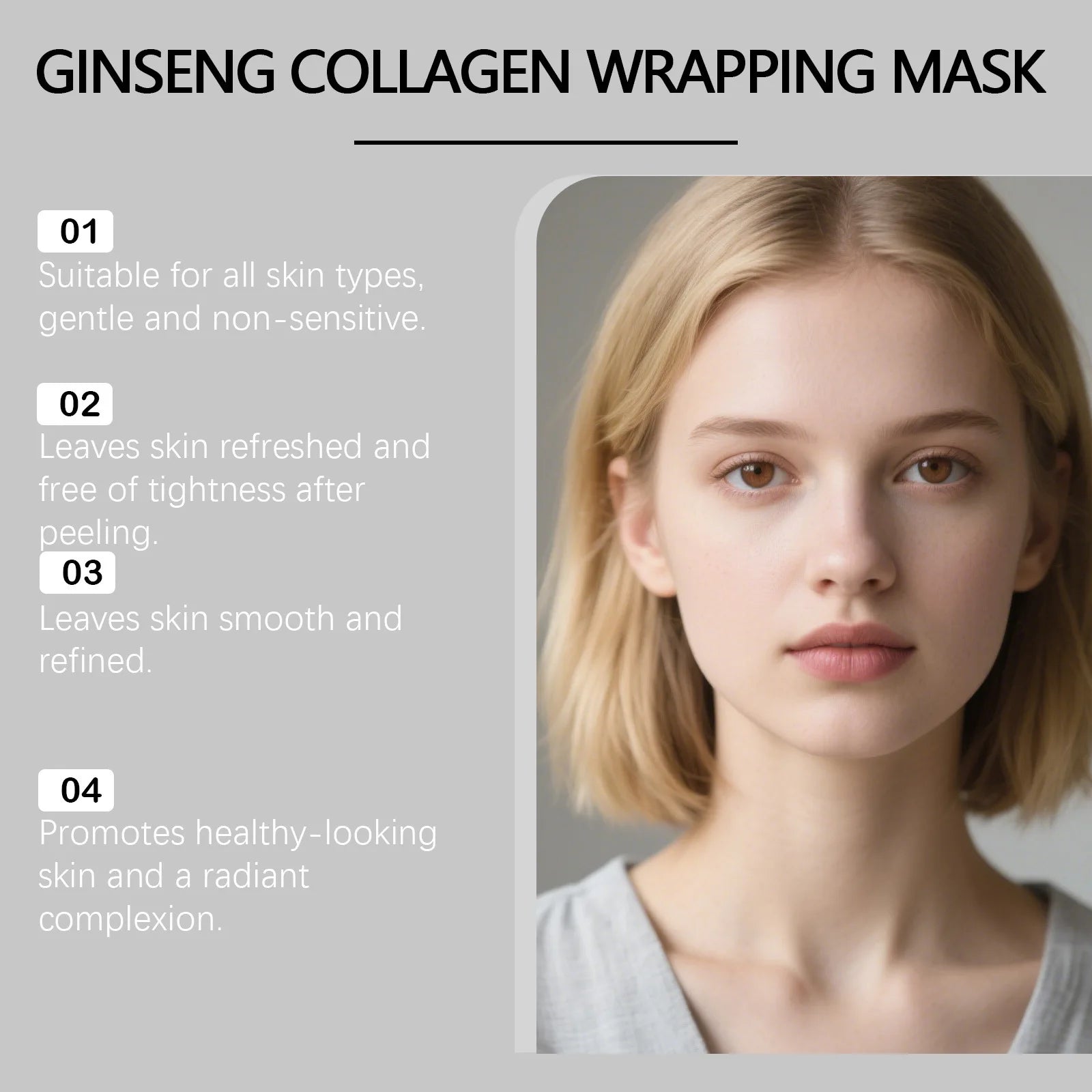 Collagen Tear Off Facial Mask Gently Nourishes Facial Skin, Moisturizes, Moisturizes, Softens and Brightens Facial Mask