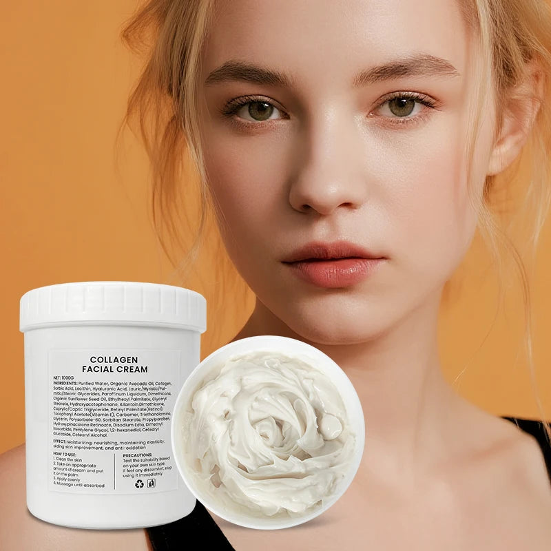 1kg Large Jar Of Collagen Cream Body Lotion Face Moisturizer Vitamin E Skincare Moisturizing Collagen Lotion Factory Wholesale