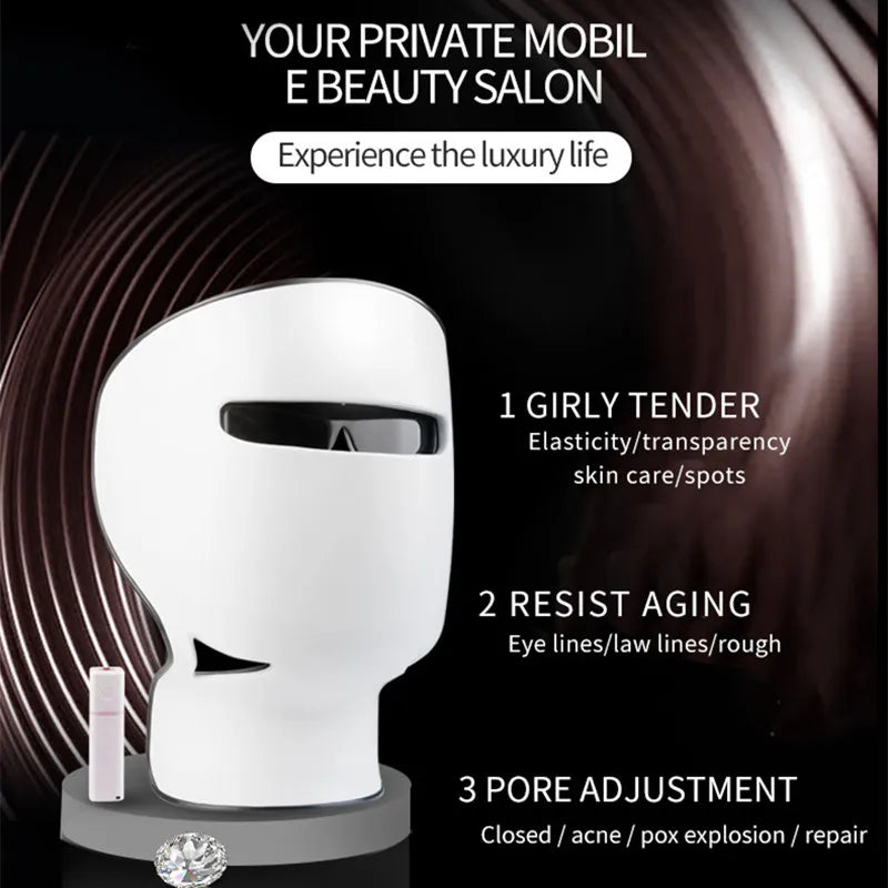 Led phototherapy facial skincare and beauty 7-color mask facial care anti-aging