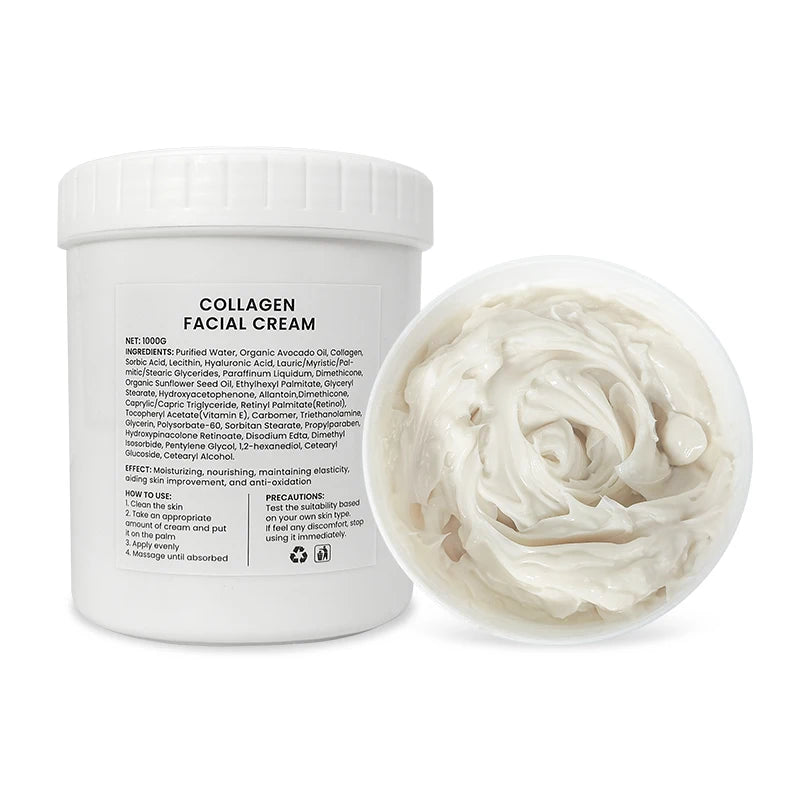 1kg Large Jar Of Collagen Cream Body Lotion Face Moisturizer Vitamin E Skincare Moisturizing Collagen Lotion Factory Wholesale