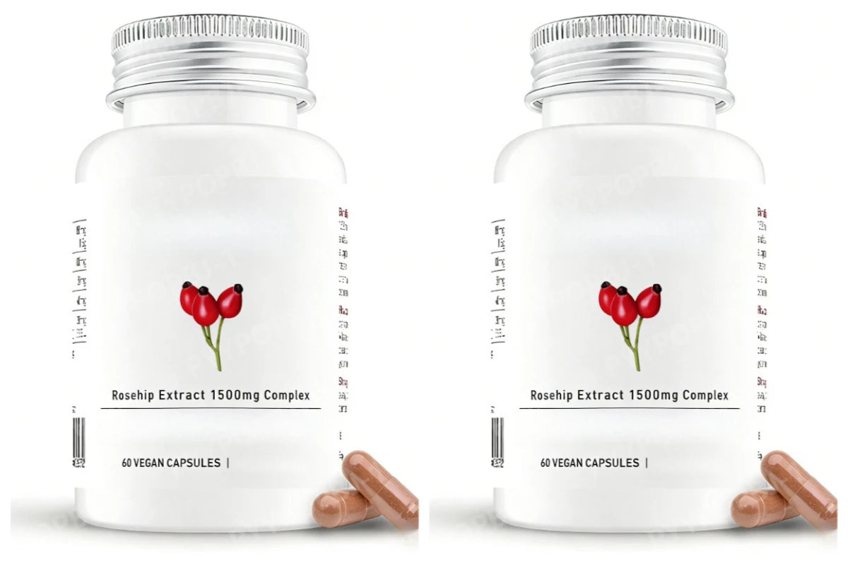 Rosehip Whitening Capsules Extract 1500mg with Marine Collagen Supports Skin Health Elasticity Daily Health Supplements
